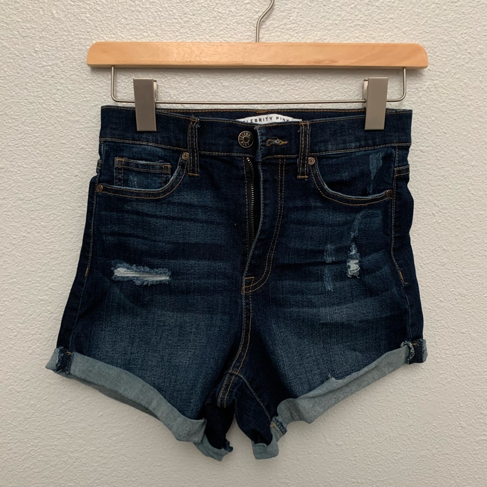 High waisted denim shorts